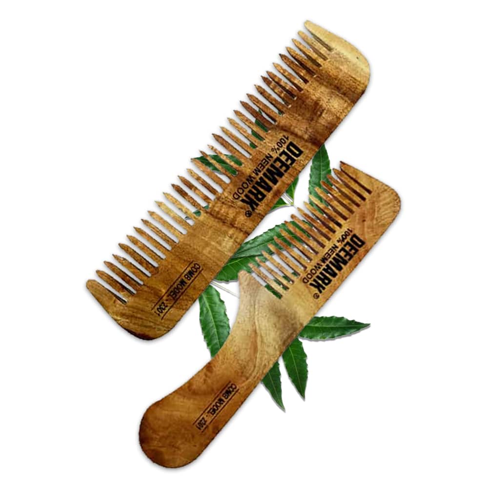 Neem Comb - Oil Treated Kacchi Neem Wooden Comb - Wide Tooth