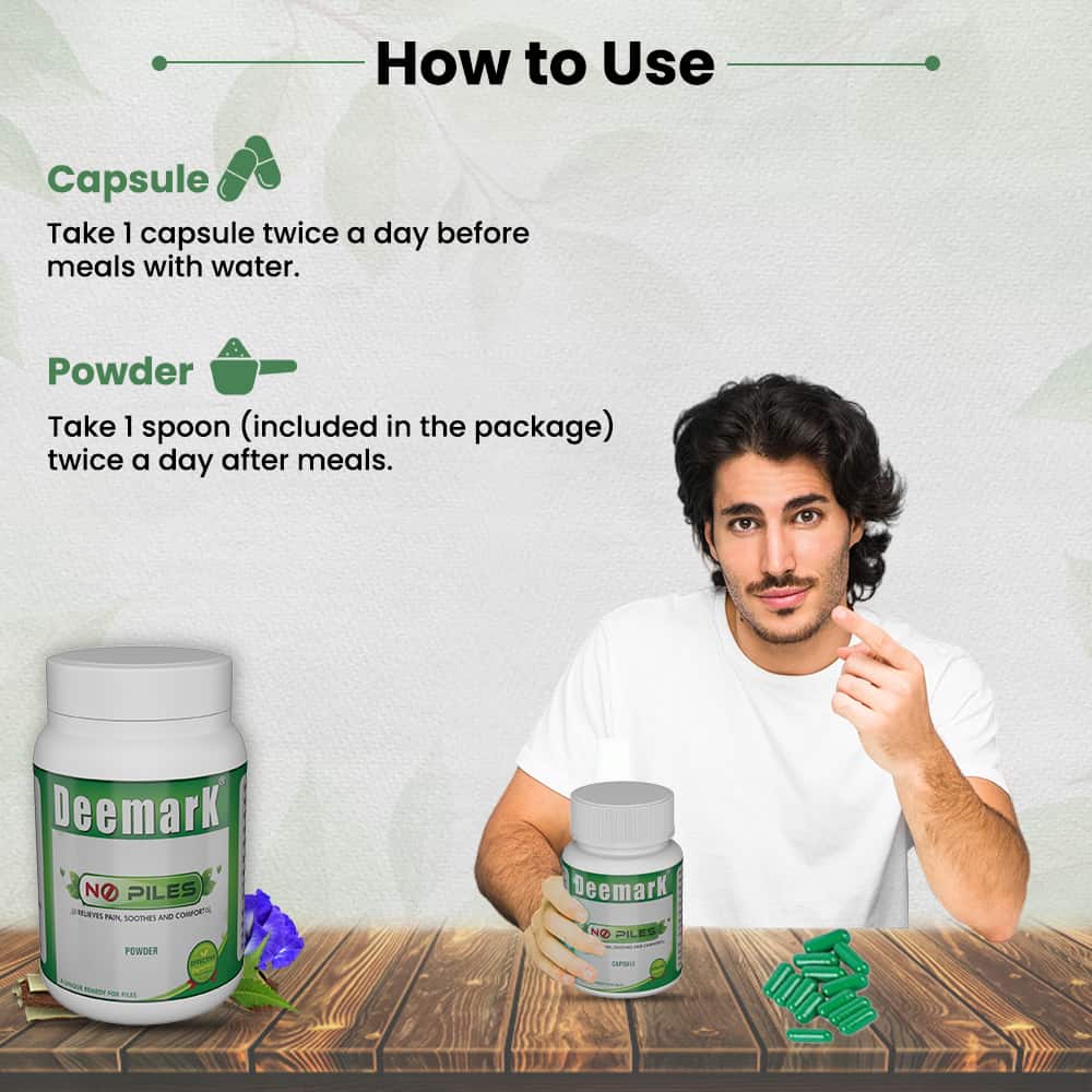 No Piles Ayurvedic Powder with Capsules for Hemorrhoids