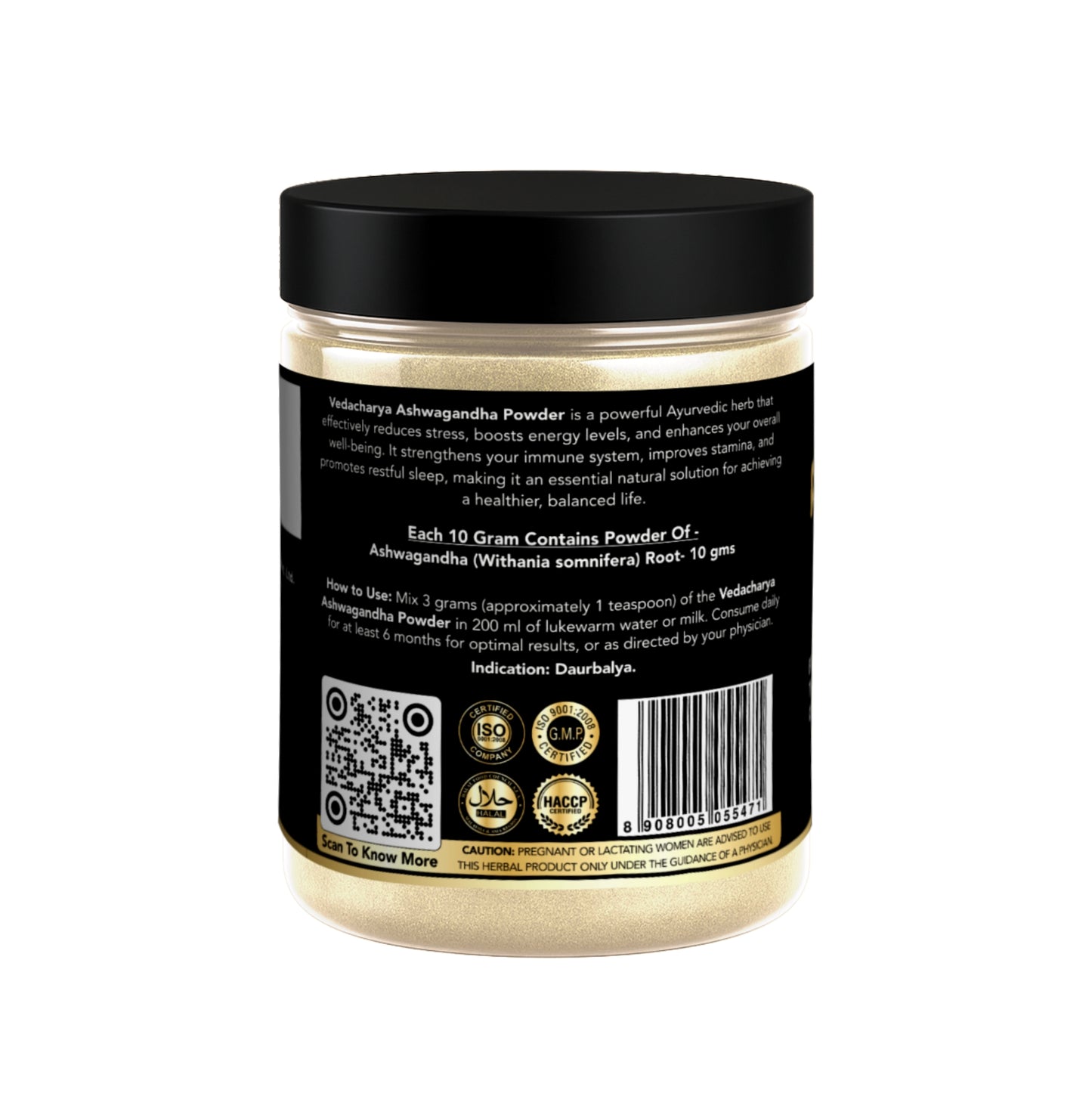 Vedacharya Ashwagandha Powder For Stress Relief, Strength, Immunity & Energy Booster