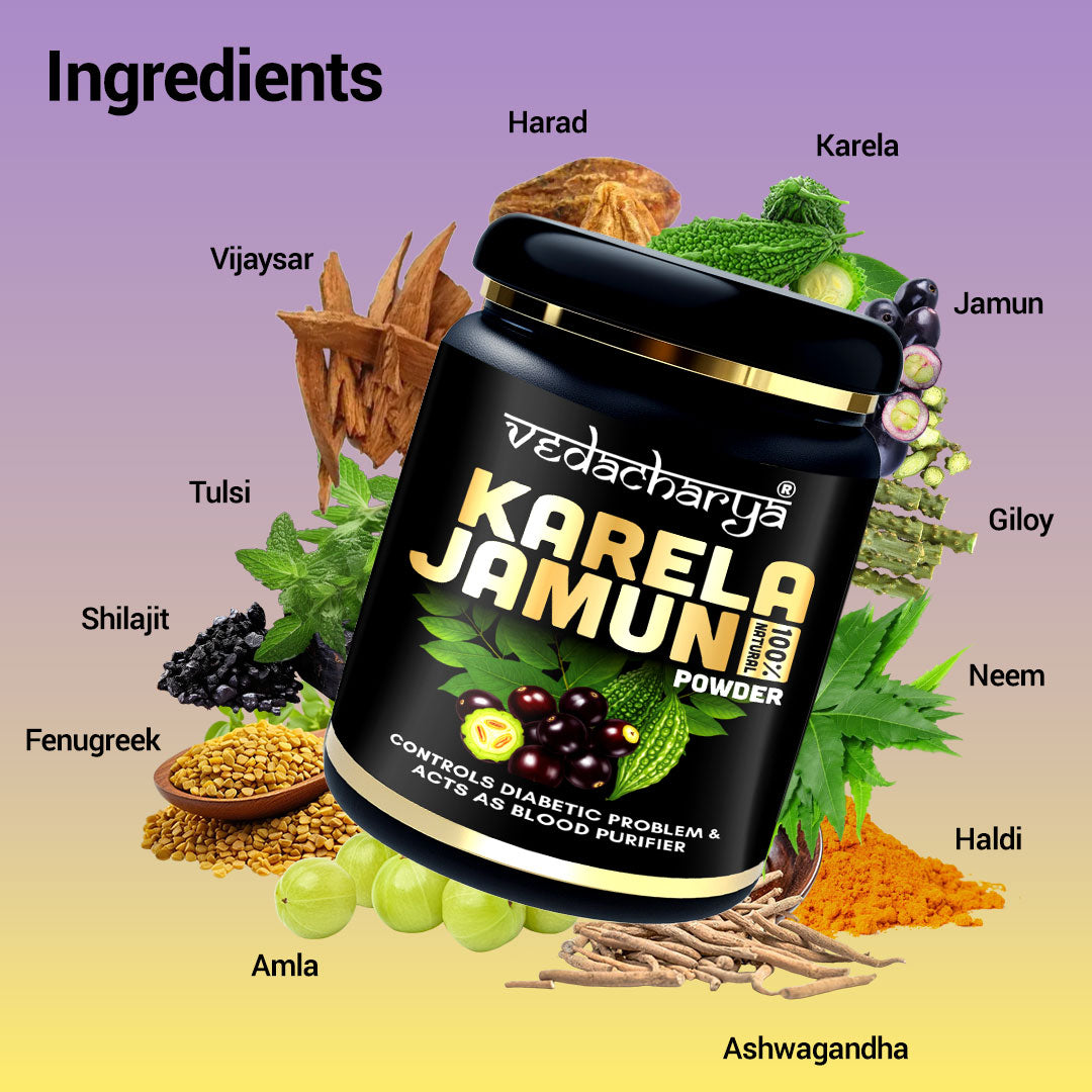 Vedacharya Karela Jamun Powder Controls Diabetic Problem & Acts As Blood Purifier