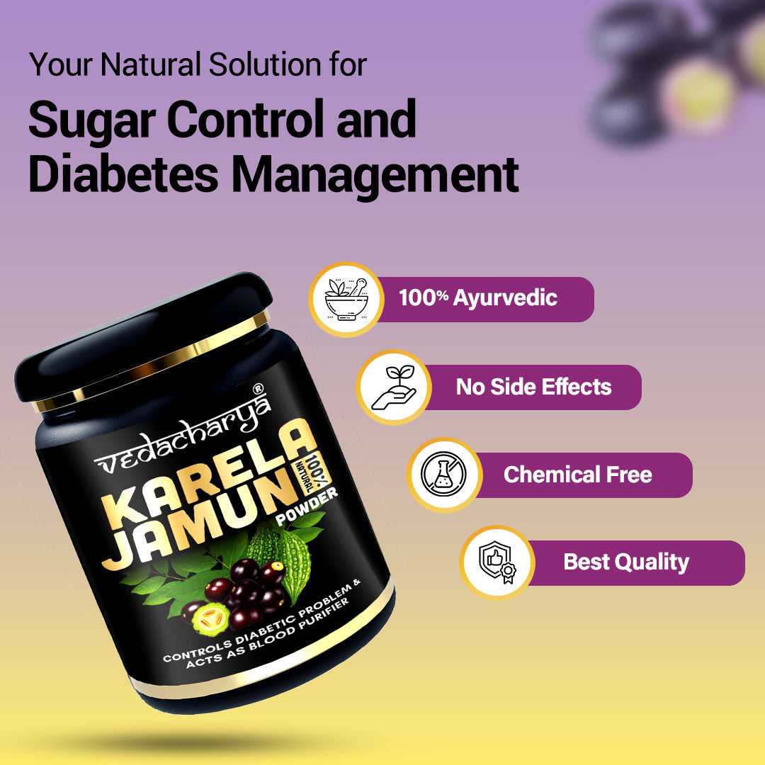 Vedacharya Karela Jamun Powder Controls Diabetic Problem & Acts As Blood Purifier