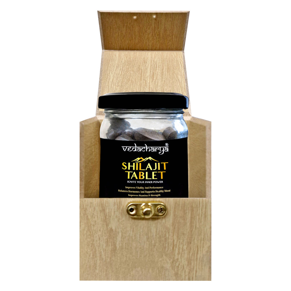 Vedacharya Shilajit Tablets with 100% Pure Himalayan Shilajit for Strength, Energy, Power, Vigor & Vitality