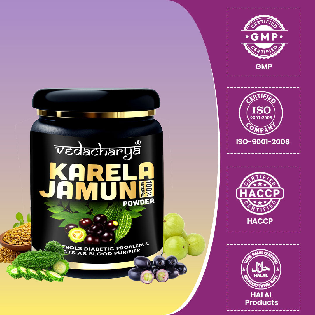 Vedacharya Karela Jamun Powder Controls Diabetic Problem & Acts As Blood Purifier