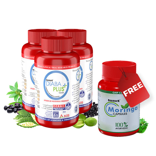 Diaba Plus with Moringa Capsules - Ayurvedic Solution to Manage your Diabetes (K)