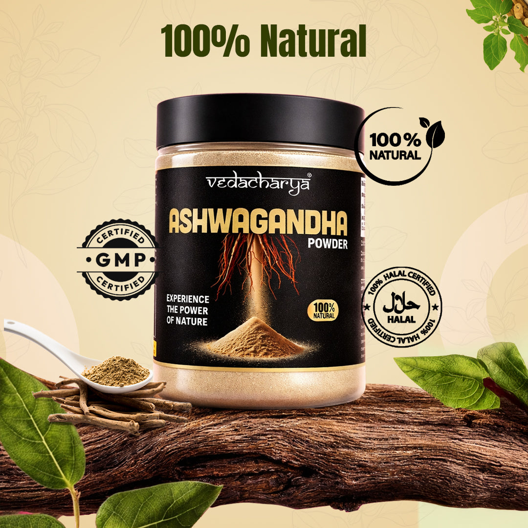 Vedacharya Ashwagandha Powder For Stress Relief, Strength, Immunity & Energy Booster