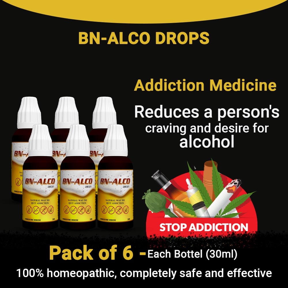 BN-ALCO Drops (नशा मुक्ति दवा) - Homeopathic Medicine to Quit Alcohol, Smoking, & Tobacco