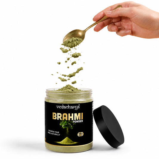 Vedacharya Brahmi Powder Supports Memory, Focus & Mental Clarity