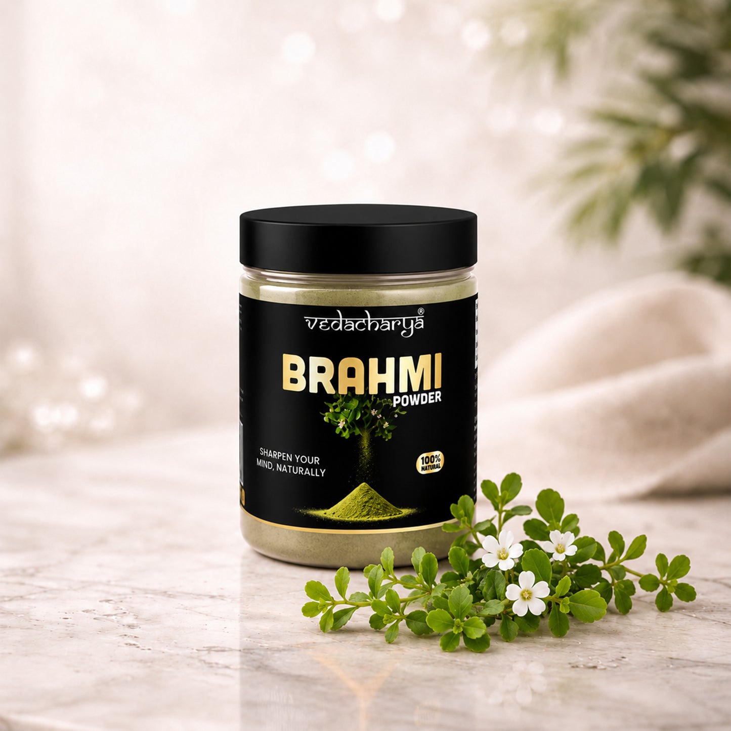 Vedacharya Brahmi Powder Supports Memory, Focus & Mental Clarity