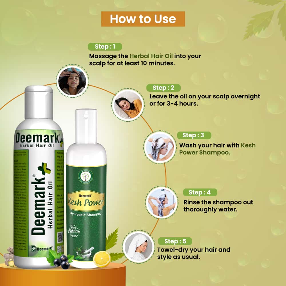 Herbal Hair Oil Plus and Kesh Power Ayurvedic Shampoo Combo