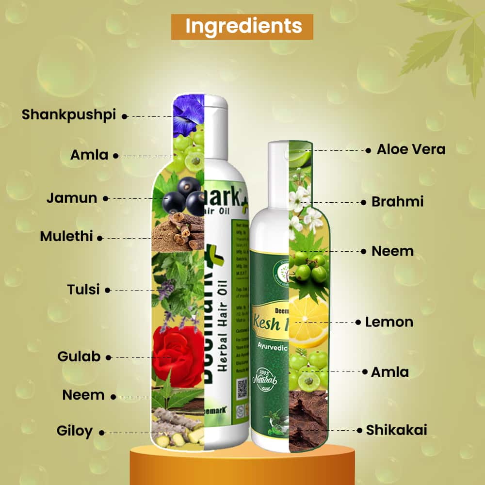 Herbal Hair Oil Plus and Kesh Power Ayurvedic Shampoo Combo