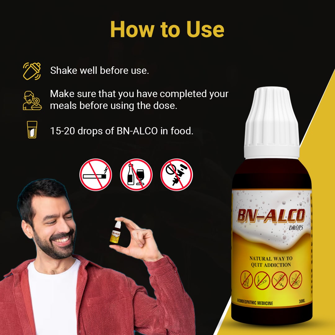 BN-ALCO Drops (नशा मुक्ति दवा) - Homeopathic Medicine to Quit Alcohol, Smoking, & Tobacco