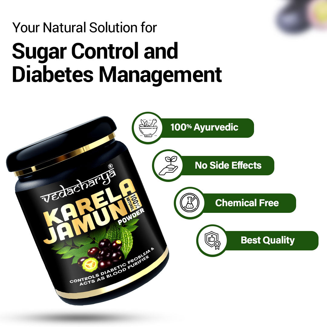Vedacharya Karela Jamun Powder Controls Diabetic Problem & Acts As Blood Purifier