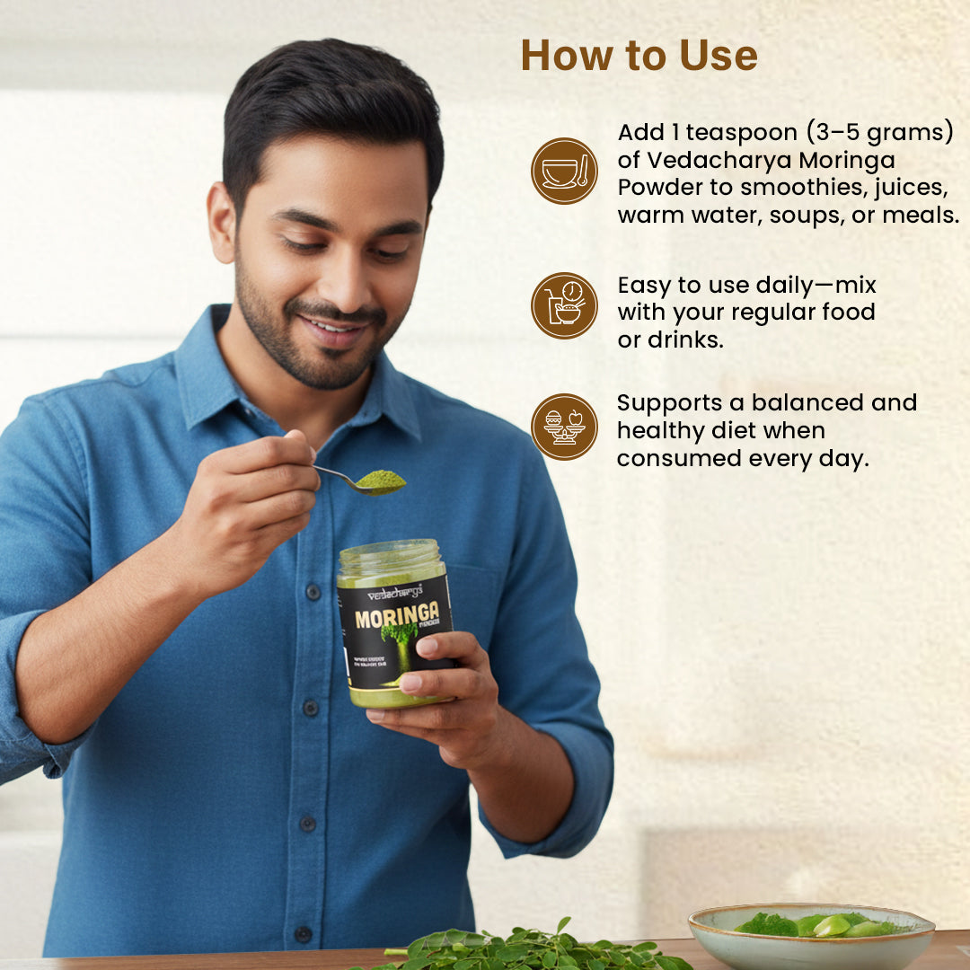 Moringa Powder Rich in Vitamins, Minerals and Antioxidants
