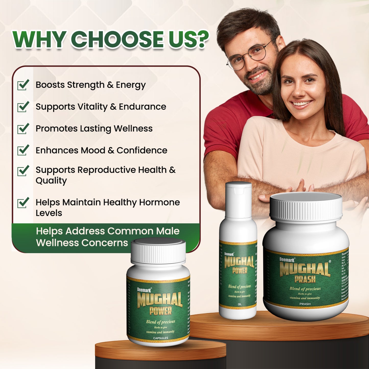 Mughal Prash, Oil, & Capsules - Ayurvedic Performance Booster for Men & Women