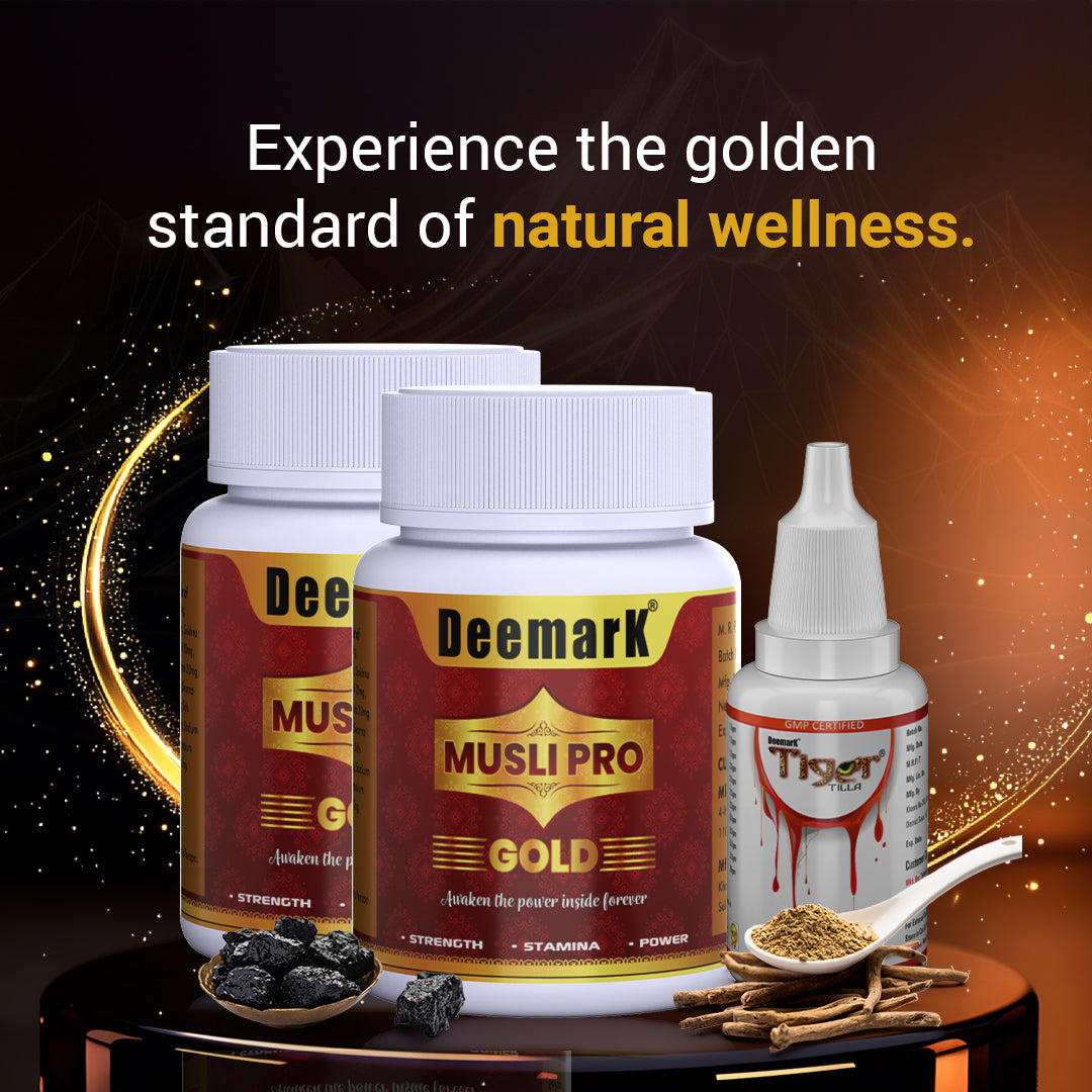 Musli Pro Gold and Tiger Tilla - Ayurvedic Combo to Boost Stamina & Performance (Pack of 2)