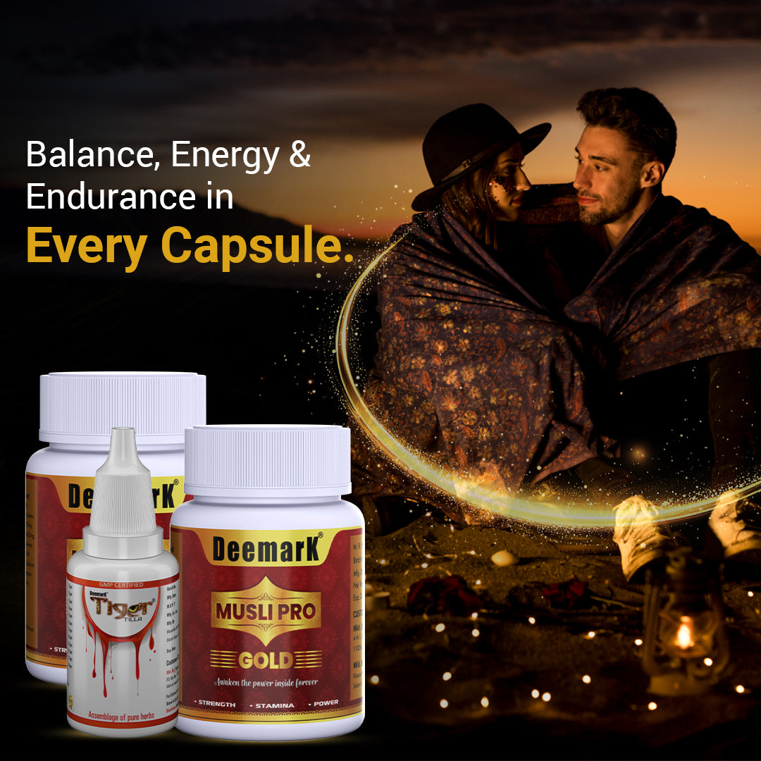 Musli Pro Gold and Tiger Tilla - Ayurvedic Combo to Boost Stamina & Performance (Pack of 2)