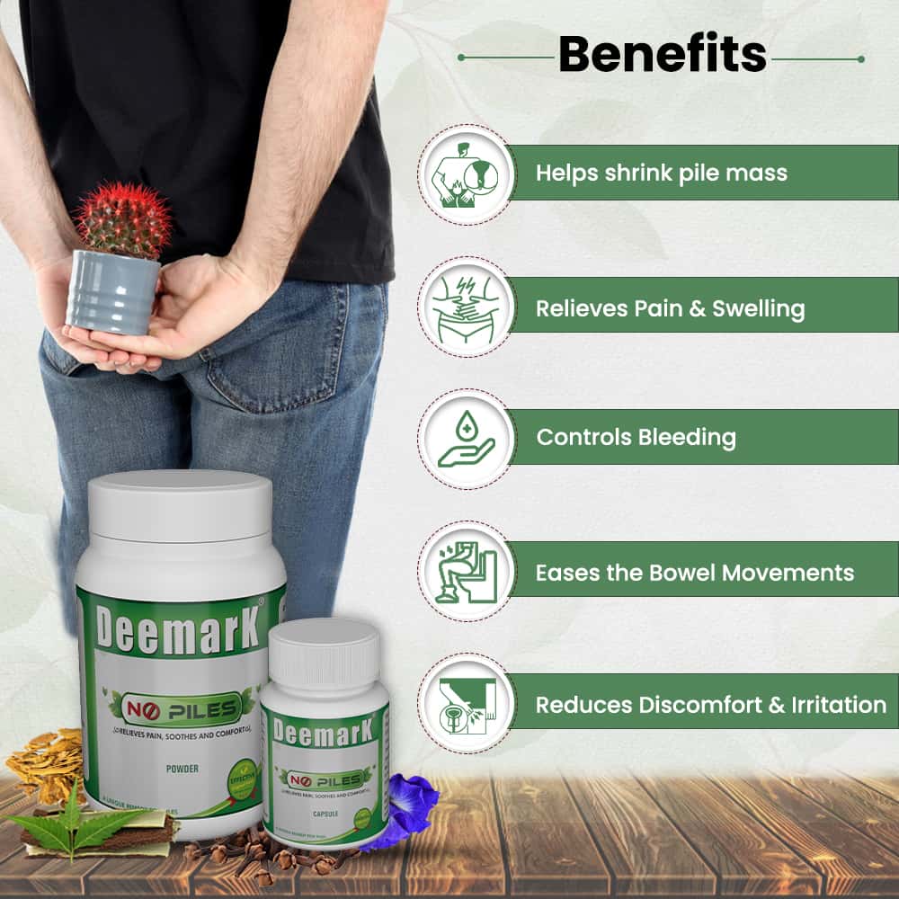 No Piles Ayurvedic Powder with Capsules for Hemorrhoids