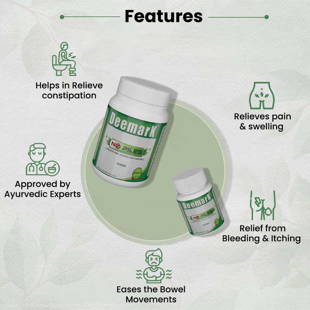 No Piles Ayurvedic Powder with Capsules for Hemorrhoids