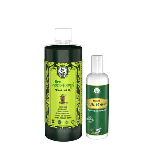 Vedacharya Adivasi Hair Oil and Kesh Power Ayurvedic Shampoo