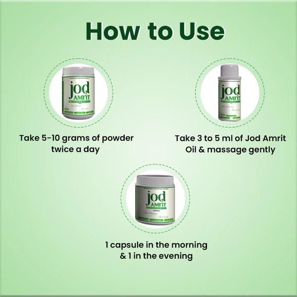 Jod Amrit - Ayurvedic Pain Relief Oil, Powder & Capsules for Joints & Muscle Pain