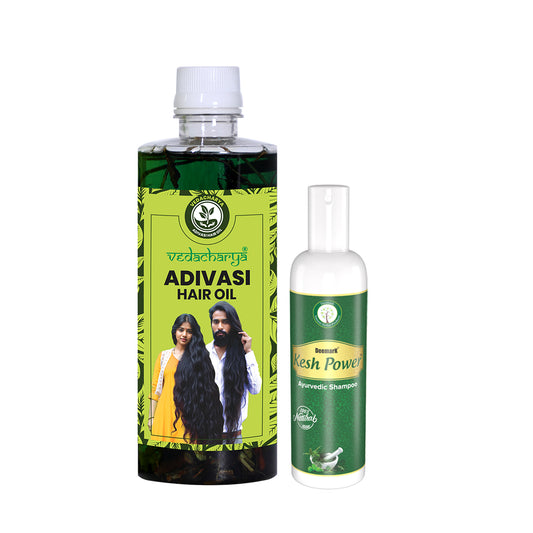 Vedacharya Adivasi Hair Oil and Kesh Power Ayurvedic Shampoo