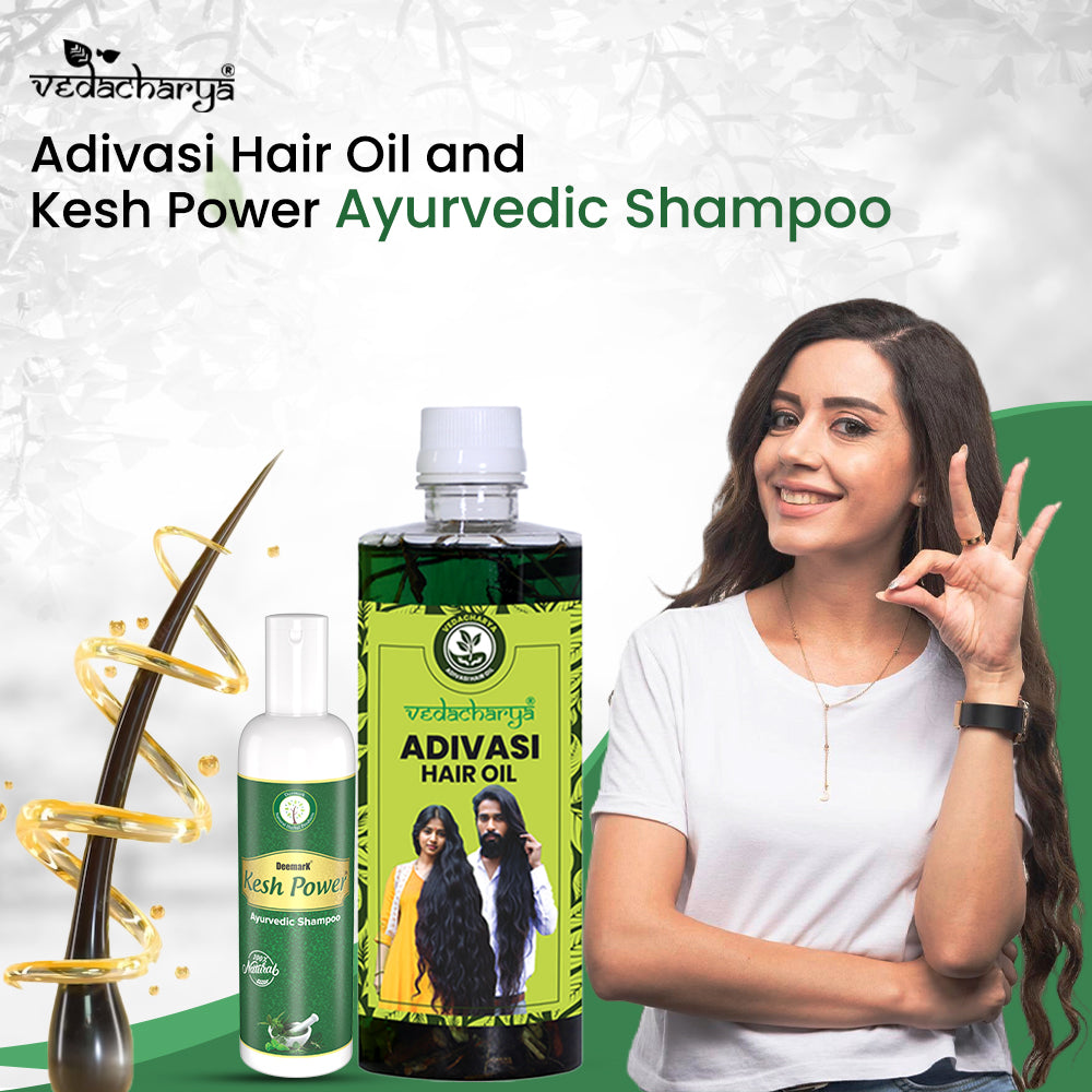 Vedacharya Adivasi Hair Oil and Kesh Power Ayurvedic Shampoo