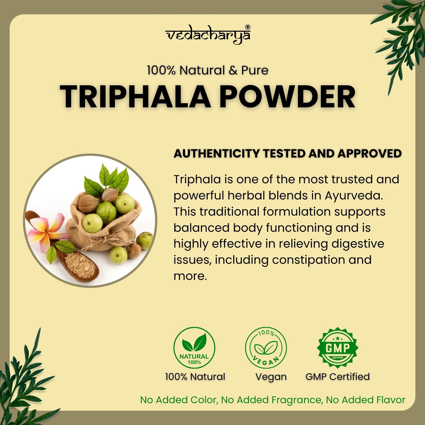 Vedacharya Triphala Powder For Immunity Booster & Weight Management Supplement