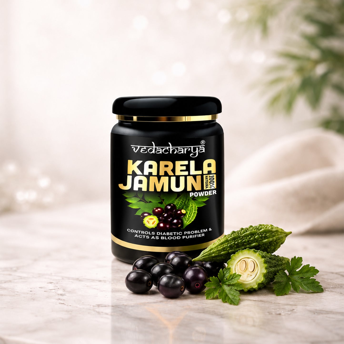 Vedacharya Karela Jamun Powder Controls Diabetic Problem & Acts As Blood Purifier