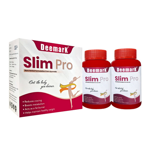 Deemark Slim Pro Ayurvedic Weight Loss Supplement | Natural Fat Burner | Metabolism Booster for Men & Women